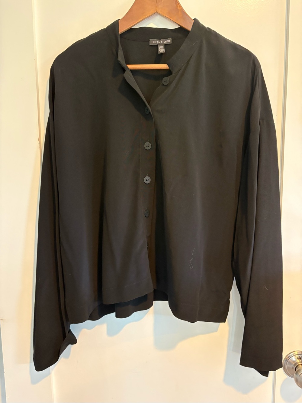 Eileen Fisher Black Top with Tag Detail - Picture 2 of 9